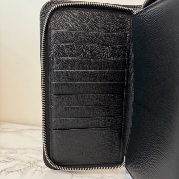 Saint Laurent Zip Around Wallet in Grained Leather - Picture 10 of 11